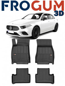 Mercedes A-Class V177 Din 09.2018 - Prezent, Sedan , Set Covorase Auto Tip Tavita Premium 3D, din cauciuc accesorii pentru autoturismul tau - masina v163066