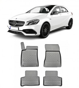 Mercedes Clasa A W177, Hatchback, Din 05.2018 - Prezent , Set Covorase Auto Tip Tavita Premium 3D, din cauciuc accesorii pentru autoturismul tau - masina v173327