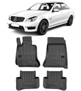Mercedes Clasa C W204, Sedan, Din 04.2007 - 02.2014 , Set Covorase Auto Tip Tavita Premium 3D, din cauciuc accesorii pentru autoturismul tau - masina v174230