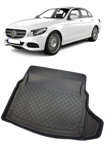 Mercedes clasa C W205 Sedan din 03.2014 - 11.2020, Tavita Pentru Portbagaj Lux Premium Dedicata, Bancheta Rabatabila *2 accesorii pentru autoturismul tau - masina v199110