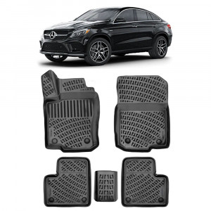 Mercedes GLE-Class 2015-2019 Set 5 covorase auto din cauciuc tip tavita premium line 3D accesorii pentru autoturismul tau - masina v242787