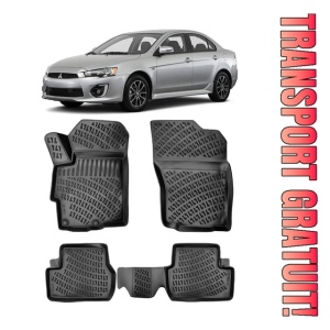 Mitsubishi Lancer 2007-2017 Set 4 covorase auto din cauciuc tip tavita premium line 3D