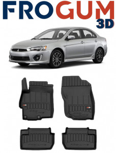 Mitsubishi Lancer IX, Sedan, Din 10.2007 - 08.2017 , Set Covorase Auto Tip Tavita Premium 3D, din cauciuc accesorii pentru autoturismul tau - masina v171528