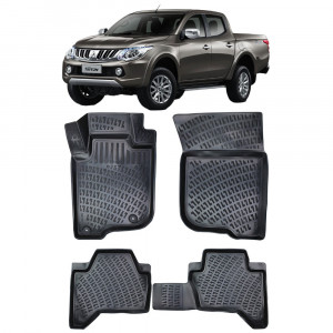 Mitsubishi Triton Tornado 2015-2019 Set 4 covorase auto din cauciuc tip tavita premium line 3D accesorii pentru autoturismul tau - masina v242889