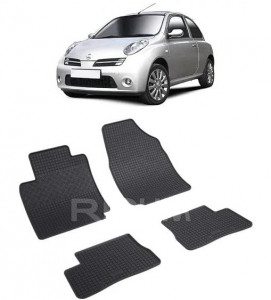 Nissan Micra K12, Hatchback, fabricat din 2002 - 2010, set covorase auto dedicate, din cauciuc 100% Premium accesorii pentru autoturismul tau - masina v157821