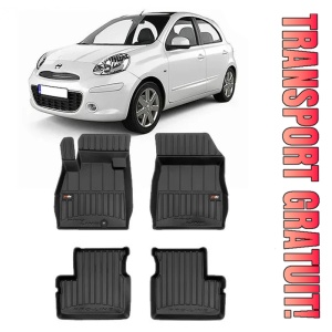 Nissan Micra K13, Hatchback, Din 2010 - 05.2013 , Set Covorase Auto Tip Tavita Premium 3D, din cauciuc