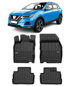 Nissan Qashqai II, Suv, Din 02.2014 - 05.2021 , Set Covorase Auto Tip Tavita Premium 3D, din cauciuc accesorii pentru autoturismul tau - masina v171252