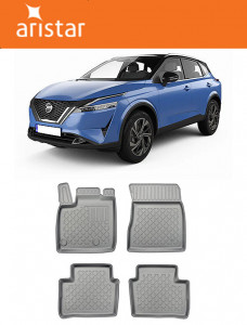 Nissan Qashqai III Mhev, Suv, Din 06.2021 - Prezent , Set Covorase Auto Tip Tavita Premium 3D, din cauciuc accesorii pentru autoturismul tau - masina v171237