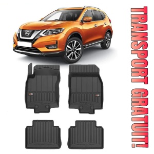 Nissan X-Trail T32 Facelift, Suv, Din 09.2017 - Prezent , Set Covorase Auto Tip Tavita Premium 3D, din cauciuc