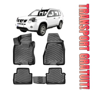 Nissan Xtrail (T30) II 2007-2013 Set 4 covorase auto din cauciuc tip tavita premium line 3D