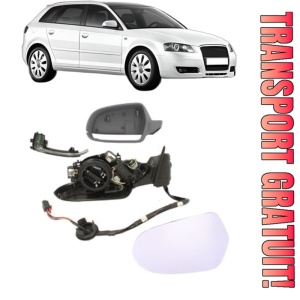 Oglinda Stanga AUDI A3 Sportback (8PA) din 2004 - 2013, Auto, Reglaj electric, Completa