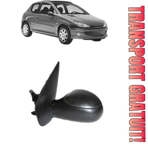 Oglinda Stanga PEUGEOT 206 Hatchback (2A/C) din 1998 - 2012, Auto, Reglaj mecanic, Completa