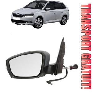 Oglinda Stanga SKODA FABIA III Estate (NJ5) din 2014 - 2022, Auto, Reglaj mecanic, Completa