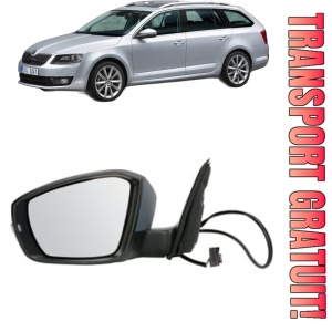 Oglinda Stanga SKODA OCTAVIA III Combi (5E5, 5E6) din 2012 - 2020, Auto, Reglaj electric, Completa