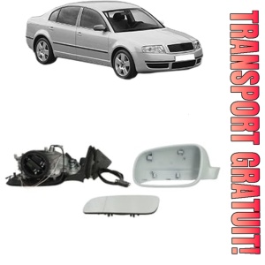 Oglinda Stanga SKODA SUPERB I (3U4) din 2001 - 2008, Auto, Reglaj electric, Completa