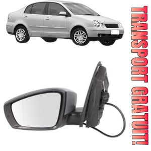 Oglinda Stanga Volkswagen POLO IV Saloon (9A4, 9A2, 9N2, 9A6) din 2002 - 2012, Auto, Reglaj mecanic, Completa