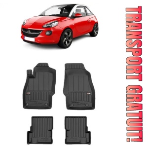 Opel Adam Din 01.2013 - 05.2019, Hatchback , Set Covorase Auto Tip Tavita Premium 3D, din cauciuc