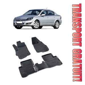 Opel Astra H 2004-2009 Set 5 covorase auto din cauciuc tip tavita premium line 3D - Transport Gratuit!