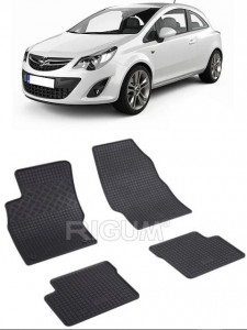 Opel Corsa D, Hatchback, fabricat din 2006 - 11.2014, set covorase auto dedicate, din cauciuc 100% Premium accesorii pentru autoturismul tau - masina v158781