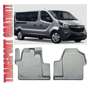 Opel Vivaro C Din 03.2019 - Prezent, Van, 2-3 Locuri, Transport Marfa , Set Covorase Auto Tip Tavita Premium 3D, din cauciuc