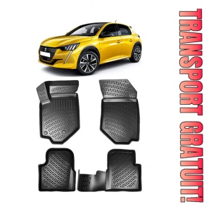 Peugeot 208 II 2019-2025 Set 4 covorase auto din cauciuc tip tavita premium line 3D