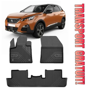 Peugeot 3008 II Din 11.2016 - Prezent, Suv , Set Covorase Auto Tip Tavita Premium 3D, din cauciuc
