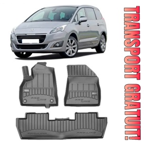 Peugeot 5008 I, Suv, Din 05.2009 - 06.2017 , Set Covorase Auto Tip Tavita Premium 3D, din cauciuc