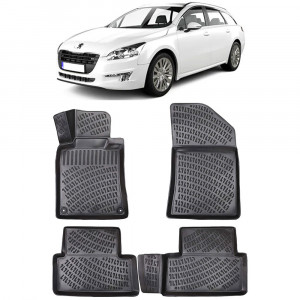 Peugeot 508 I 2010-2018 Set 4 covorase auto din cauciuc tip tavita premium line 3D accesorii pentru autoturismul tau - masina v243294