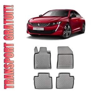 Peugeot 508 II, Sedan, Din 11.2018 - Prezent , Set Covorase Auto Tip Tavita Premium 3D, din cauciuc