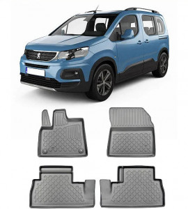 Peugeot Rifter, Van, Din 06.2018 - Prezent, Ampatament Scurt , Set Covorase Auto Tip Tavita Premium 3D, din cauciuc accesorii pentru autoturismul tau - masina v170400