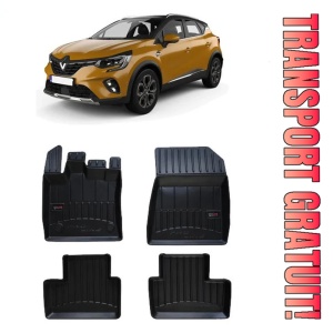 Renault Captur II, Suv, Din 01.2020 - Prezent , Set Covorase Auto Tip Tavita Premium 3D, din cauciuc