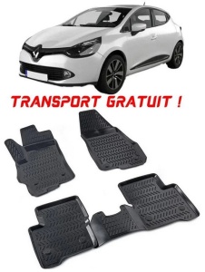 Renault Clio 4 2012-2019 Set 4 covorase auto din cauciuc tip tavita premium line 3D - Transport Gratuit! accesorii pentru autoturismul tau - masina v48455