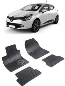 Renault Clio IV, Hatchback, fabricat din 10.2012 - 08.2019, set covorase auto dedicate, din cauciuc 100% Premium accesorii pentru autoturismul tau - masina v160331