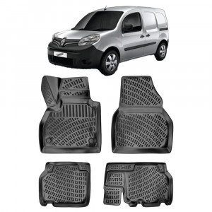 Renault Kangoo II 2007-2020 Set 4 covorase auto din cauciuc tip tavita premium line 3D accesorii pentru autoturismul tau - masina v243346