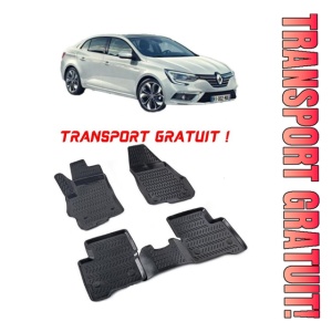 Renault Megane 4 Sedan 2016-2025 Set 4 covorase auto din cauciuc tip tavita premium line 3D - Transport Gratuit!