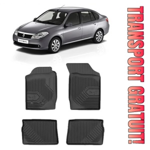Renault Symbol II Din 2008 - 2012, Sedan , Set Covorase Auto Tip Tavita Premium 3D, din cauciuc