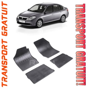 Renault Symbol II, Sedan, fabricat din 2008 - 2012, set covorase auto dedicate, din cauciuc 100% Premium