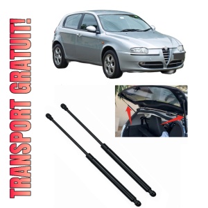 Set 2 amortizoare portbagaj haion ALFA ROMEO 147 (937_) din 2001-2010, 2 bucati, MAGNUM TECHNOLOGY, 4 stickere auto ALFA ROMEO