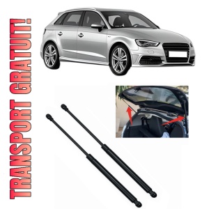 Set 2 amortizoare portbagaj haion AUDI A3 Sportback (8VA, 8VF) din 2012-2020, 2 bucati, MAGNUM TECHNOLOGY, 4 stickere auto AUDI