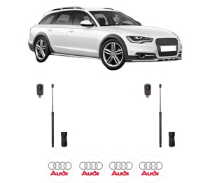 Set 2 amortizoare portbagaj haion AUDI A4 Allroad B8 (8KH) din 2009-2016, 2 bucati, MAGNUM TECHNOLOGY, 4 stickere auto AUDI v3967