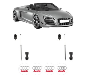 Set 2 amortizoare portbagaj haion AUDI R8 Spyder (427, 429) din 2010-2015, 2 bucati, KROSNO, 4 stickere auto AUDI v967