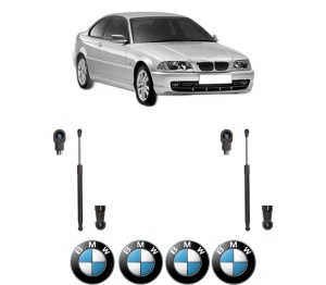 Set 2 amortizoare portbagaj haion BMW Seria 3 (E46) din 1997-2005, 2 bucati, MAGNUM TECHNOLOGY, 4 stickere auto BMW Seria v5467