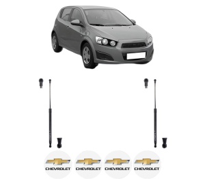 Set 2 amortizoare portbagaj haion CHEVROLET AVEO Hatchback (T300) din 2011-2015, 2 bucati, KROSNO, 4 stickere auto CHEVROLET v2287