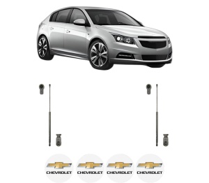 Set 2 amortizoare portbagaj haion CHEVROLET CRUZE Hatchback (J305) din 2011-2015, 2 bucati, KROSNO, 4 stickere auto CHEVROLET v1267