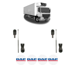 Set 2 amortizoare portbagaj haion DAF 75 CF din 1998-2000, 2 bucati, KROSNO, 4 stickere auto DAF v1807