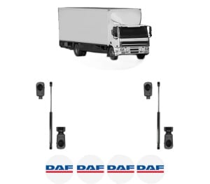Set 2 amortizoare portbagaj haion DAF CF 75 din 2001-2013, 2 bucati, MAGNUM TECHNOLOGY, 4 stickere auto DAF v3427