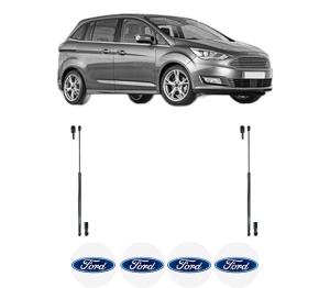 Set 2 amortizoare portbagaj haion FORD C-MAX II Van din 2010-2019, 2 bucati, KROSNO, 4 stickere auto FORD v1507