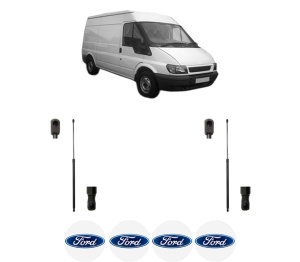 Set 2 amortizoare portbagaj haion FORD TRANSIT Van (FA_ _) din 2000-2014, 2 bucati, MAGNUM TECHNOLOGY, 4 stickere auto FORD v6847