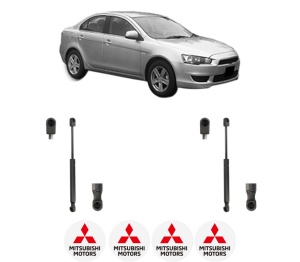Set 2 amortizoare portbagaj haion MITSUBISHI LANCER VIII (CY_A, CZ_A) din 2007-2015, 2 bucati, KROSNO, 4 stickere auto MITSUBISHI v787