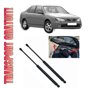Set 2 amortizoare portbagaj haion NISSAN PRIMERA (P11) din 1996-2001, 2 bucati, KROSNO, 4 stickere auto NISSAN